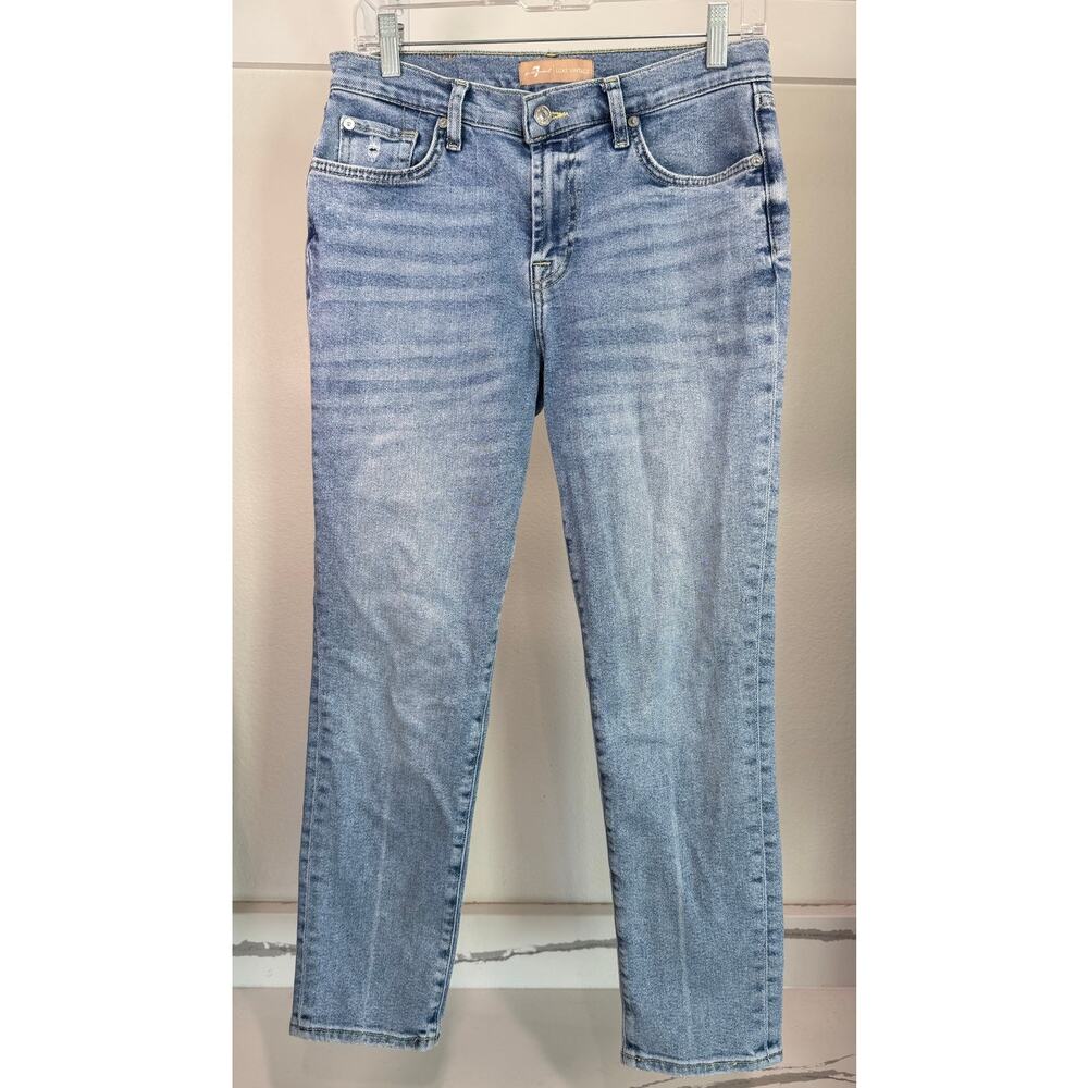 7 for All Mankind Blair Luxe Slim Jeans Light Wash Size 27 Cropped (26" inseam)